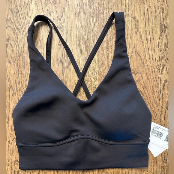 NWT Lululemon In Alignment Long Line Bra 2 Black - Picture 7 of 7
